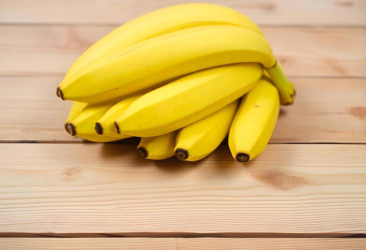 Sweet and Fresh Bananas on Rustic Wood